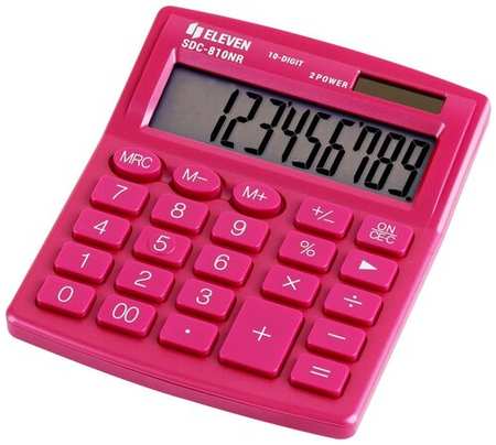 Калькулятор Eleven настольный, 10 разрядов, двойное питание, 127х105х21 мм, розовый (SDC-810NR-PK) 19846435260008