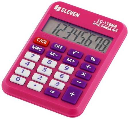 Калькулятор Eleven карманный, 8 разрядов, питание от батарейки, 58х88х11 мм, розовый (LC-110NR-PK) 19846435260019