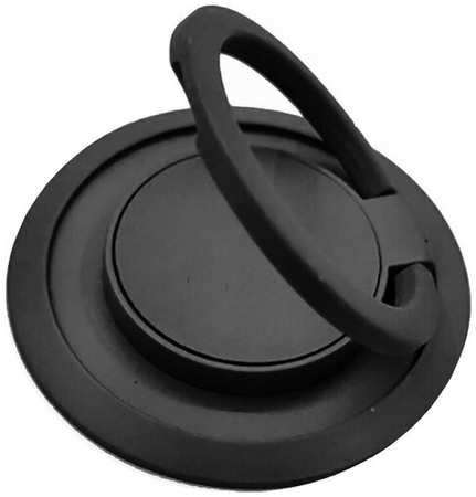 PrintSklad Попсокет черный металлический с кольцом - держатель для мобильного телефона или планшета