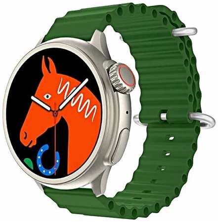 WearFit Умные часы HW3 ULTRA MAX Smart watch 2023, Круглые смарт-часы спортивные, iOS, Android, 1.52 HD экран, зелены 19846436547445