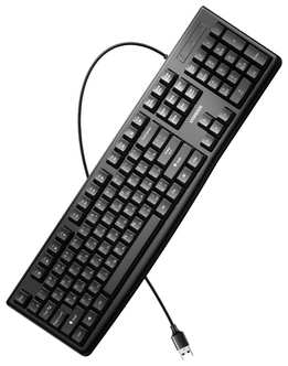 Клавиатура проводная UGREEN KU003 (15218) Membrane USB-keyboard с кабелем USB. Цвет: черный 19846437366123