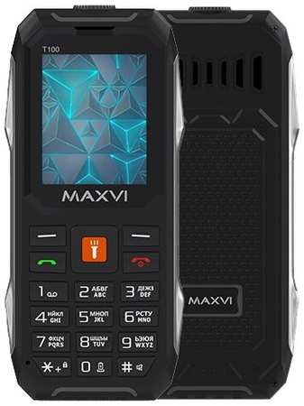 Телефон MAXVI T100, 2 SIM, черный/оранжевый 19846438479306