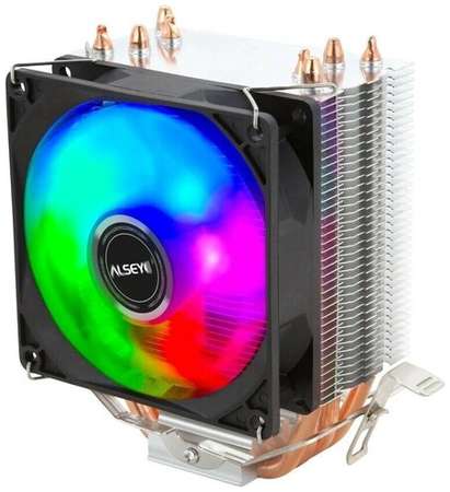 Кулер для процессора Alseye AM90, 1х92мм, 2300rpm, 3-pin, Al+Cu, /RGB