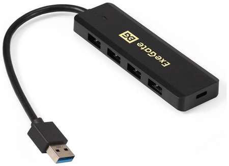 USB-Хаб (концентратор) 4-в-1 ExeGate DUB-4P/1 (кабель-адаптер USB3.0 --> 4xUSB3.0, Plug&Play, черный) EX293980RUS 19846443482741
