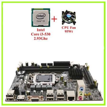 Intel Материнская плата Комплект Мат. плата H55 1156 Сокет + Core i3-530 2.93Ghz + CPU Fan