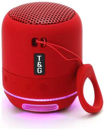 TWS Беспроводная портативная мини колонка с подсветкой Party Time TG294, мощный басс радио блютуз 5.1, красная 19846451092087