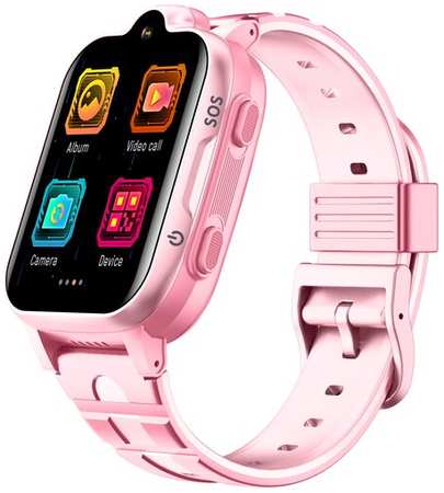 Детские смарт часы Tiroki TRK-05 розовые 4G, с GPS, кнопкой SOS, видеозвонком и SIM картой 19846451420550