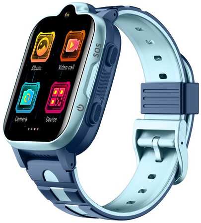 Детские смарт часы Tiroki TRK-05 синие 4G, с GPS, кнопкой SOS, видеозвонком и SIM картой 19846452530360