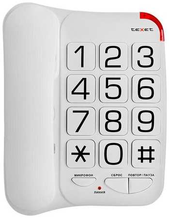 Texet Телефон проводной teXet TX-201 белый 19846452843327