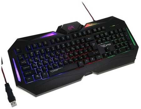 Клавиатура Qumo Dragon War Spirit, игровая, проводная, подсветка, 104 клавиши, USB, чёрная 19846454534666