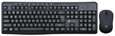 Комплект: клавиатура и мышь, Oklick, USB, беспроводной, черного цвета 19846456364725