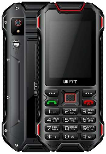 Телефон WIFIT WIRUG F1, 1 SIM, черный/красный 19846456748951