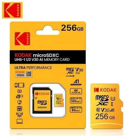 Карта памяти Kodak Micro SD класс 10 UHS-1 U3 V30 A1 64 ГБ 4K 19846460026598
