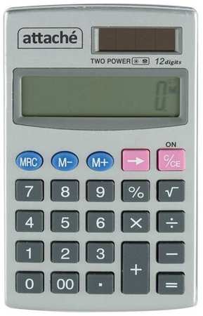 Калькулятор карманный Attache ATC-333-12P (12-разрядный) серебристый 19846462494798