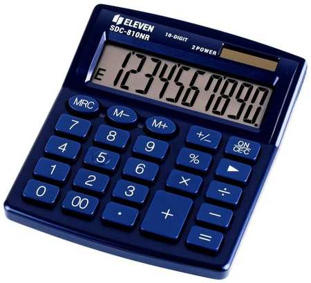 Калькулятор настольный Eleven SDC-810NR-NV, 10 разрядов, двойное питание, 127*105*21мм, синий 19846462582463