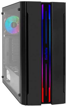 Корпус Miditower ExeGate EVO-5020 (ATX, без БП, с окном, 2*USB+1*USB3.0, HD аудио, 1 вент. 12см с RGB подсветкой) EX292688RUS