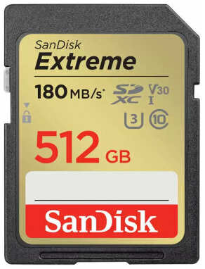 Карта памяти Sandisk 512Gb Extreme SDXC Class 10 UHS-I U3 V30 (180/130 MB/s) 19846465143478