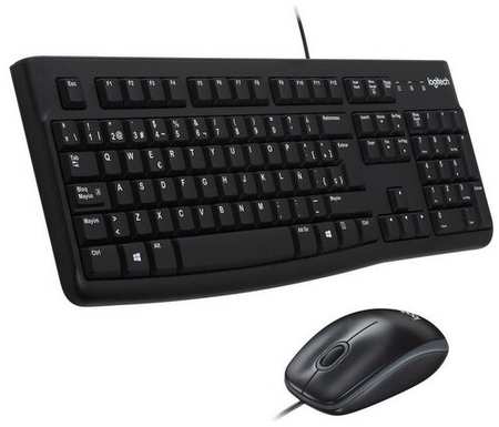 Комплект клавиатура + мышь Logitech Desktop MK120, черный, только английская 19846470061921