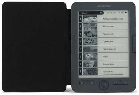 Электронная книга Digma 6 дюймов с обложкой, книга с памятью 4Гб серого цвета