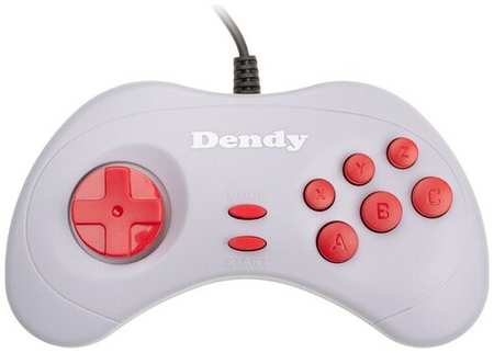Dendy Джойстик 8-bit серый с красными кнопками / NewGame / для Денди / Узкий разъём 9 pin 19846471126564