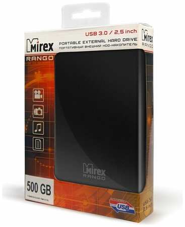 Внешний Диск HDD Mirex RANGO DARK 500GB 2.5' USB3.0 ( корпус)