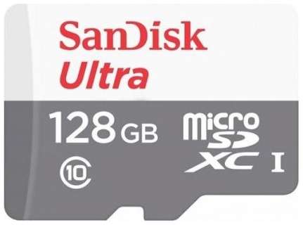 128GB Карта памяти MicroSD SANDISK Class 10 Ultra UHS-I (100 Mb/s) без адаптера (SDSQUNR-128G-GN3MN) 19846483163384