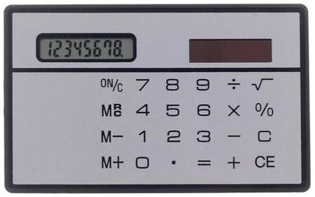 Калькулятор плоский, 8-разрядный, серебристый корпус 19846483247710