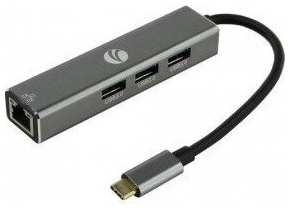 USB-хаб VCOM DH311 с 4 портами USB 3.0, серый/черный 19846485436494