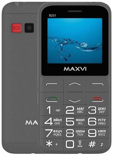 Телефон MAXVI B231, 2 SIM, серый 19846486526970