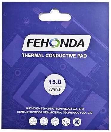 Термопрокладка Fehonda 100*100 мм, толщина 1.0 мм, теплопроводность 15 Вт/м*К