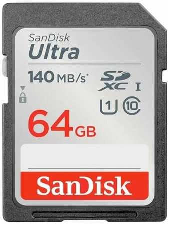 Карта памяти SanDisk Ultra SDXC 64 ГБ 140MB/s Class 10 UHS-I (SDSDUNB-064G-GN6IN) 19846490750267