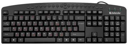 Клавиатура Defender HB-450 Atlas RU, черный, мультимедиа 124 кн 19846498439366