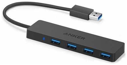Адаптер Anker 4-Port USB 3.0 Ultra Slim / USB-Hub / Медиа-хаб / Разветвитель (A7516), черный 19846498545677