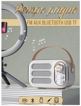 2Emarket Ретро радиоприемник / беспроводная колонка FM AUX BLUETOOTH USB TF (розовый) 19846498547573