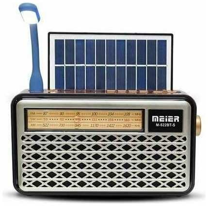 Bluetooth радиоприемник в стиле ″Ретро″ с солнечной панелью Meier M-522BT-S