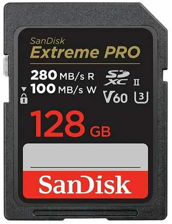 128GB Карта памяти Sandisk Extreme Pro SDXC UHS-II V60 R/W 280/100 MB/s 19846604659727