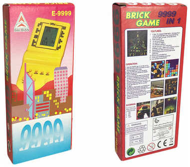 Игровая приставка Тетрис, BRICK GAME 9999 in 1, прозрачный корпус красный 19846606704521