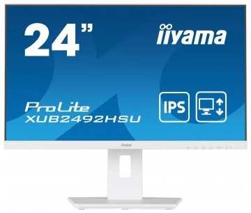 Монитор Iiyama 23.8″ ProLite XUB2492HSU-W5 белый IPS LED 16:9 HDMI M/M матовая HAS Piv 250cd 178гр/178гр 1920x1080 75Hz VGA DP FHD USB 5.3кг 19846609212348