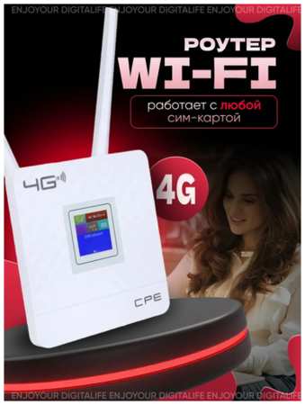 Wi-Fi-роутер с поддержкой сим-карт 4G, LTE, CPE, с двумя внешними антеннами/цветной дисплей / порт WAN/LAN / 2.4Ггц /CPE903-3