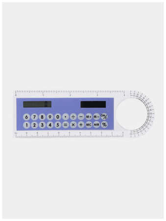 ХОЗЦЕНТР Калькулятор карманный маленький, калькулятор-линейка 8-разрядный с лупой и транспортиром для школы и офиса портативный 19846619557551
