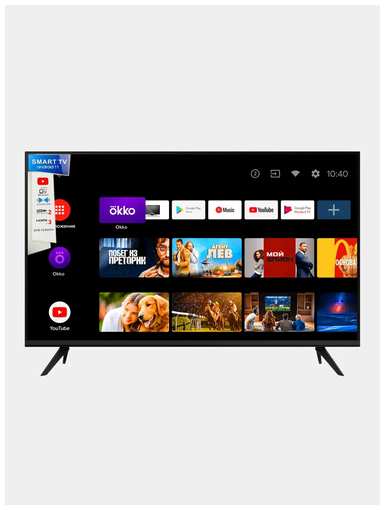 Телевизор Smart TV Q90 43s, 40″ с FullHD разрешением, Android TV платформой, Bluetooth и Miracast