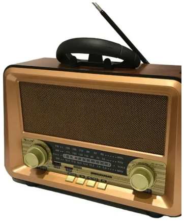 Радиоприемник, fm радиоприемник, портативный радиоприемник в ретро стиле с встроенным bluetooth, антенна, работа от аккумулятора и батареек