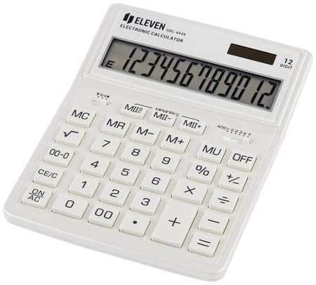 Калькулятор настольный Eleven SDC-444X-WH, 12 разрядов, двойное питание, 155*204*33мм, белый 19846651793409