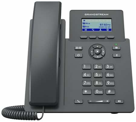 IP-телефон Grandstream GRP-2601, 2 SIP аккаунта, монохромный дисплей 132 x 48 с подсветкой, конференция на 5 абонентов, поддержка EHS 19846655446003