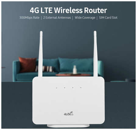 Wireless Wi-Fi роутер / Точка доступа CPE 4G/5G, Lte / любой оператор и симкарта / Wi-Fi маршрутизатор 150 Мбит/с, белый 19846655677828