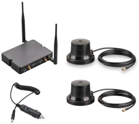 NETGIM Роутер 3G/4G-WiFi Kroks Rt-Cse DS m4 с 4G модемом LTE cat.4, две SIM-карты, до 150 Мбит/с с двумя антеннами для машины 19846655775300
