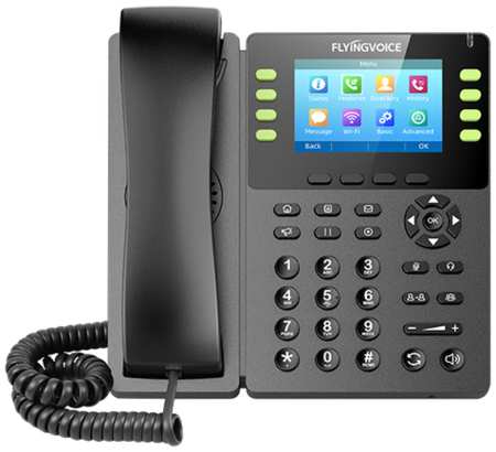 IP-телефон FLYINGVOICE FIP14G, 8 SIP аккаунтов, цветной дисплей 3,5 дюйма, конференция на 6 абонентов, поддержка EHS и Wi-Fi, USB2.0