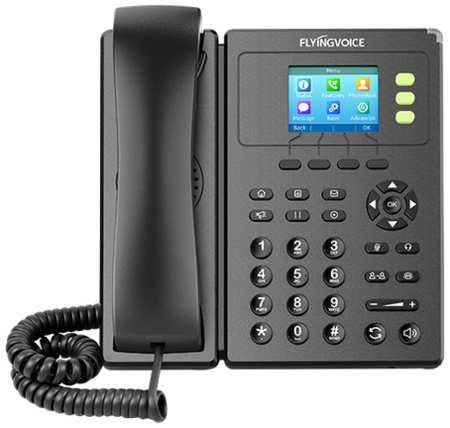 IP-телефон FLYINGVOICE FIP11C, 3 SIP аккаунта, цветной дисплей 2,4 дюйма, конференция на 3 абонента, поддержка EHS и Wi-Fi 19846659546347