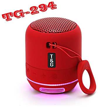 TWS Беспроводная портативная Bluetooth колонка TG294, LED подсветка, FM-радио, TF, USB, IPX5, Красный 19846663887760