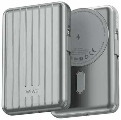 Доп акб WiWU PP03 на 10000мАч с магнитной беспроводной зарядкой 15 Вт для iPhone 13/14, серебристый 19846672132418